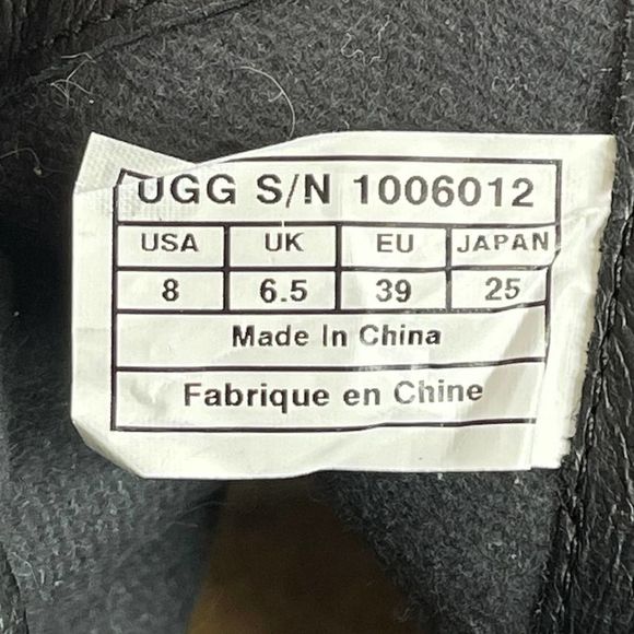 UGG MILNOR Black Suede Snake Strap Ankle Boots with Zipper Size 8 NEW - Picture 12 of 12